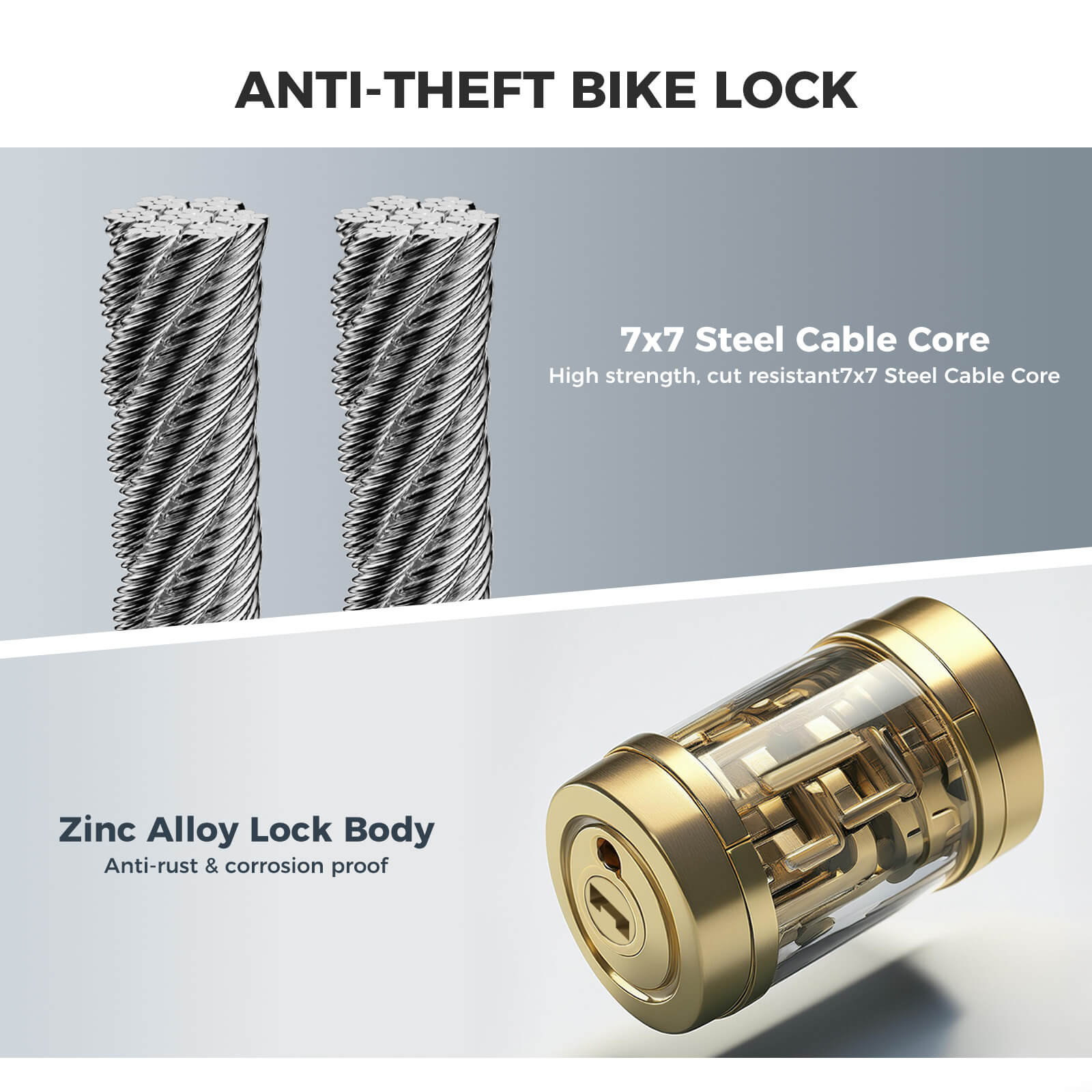 ROCKBROS Compact Cable Bike Lock & Key