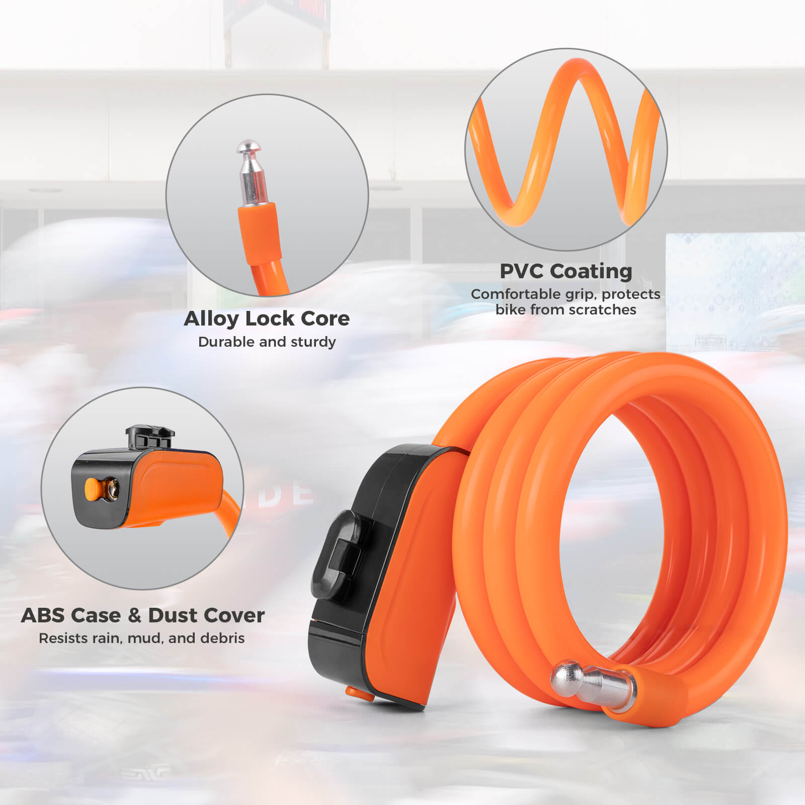 ROCKBROS Compact Cable Bike Lock & Key