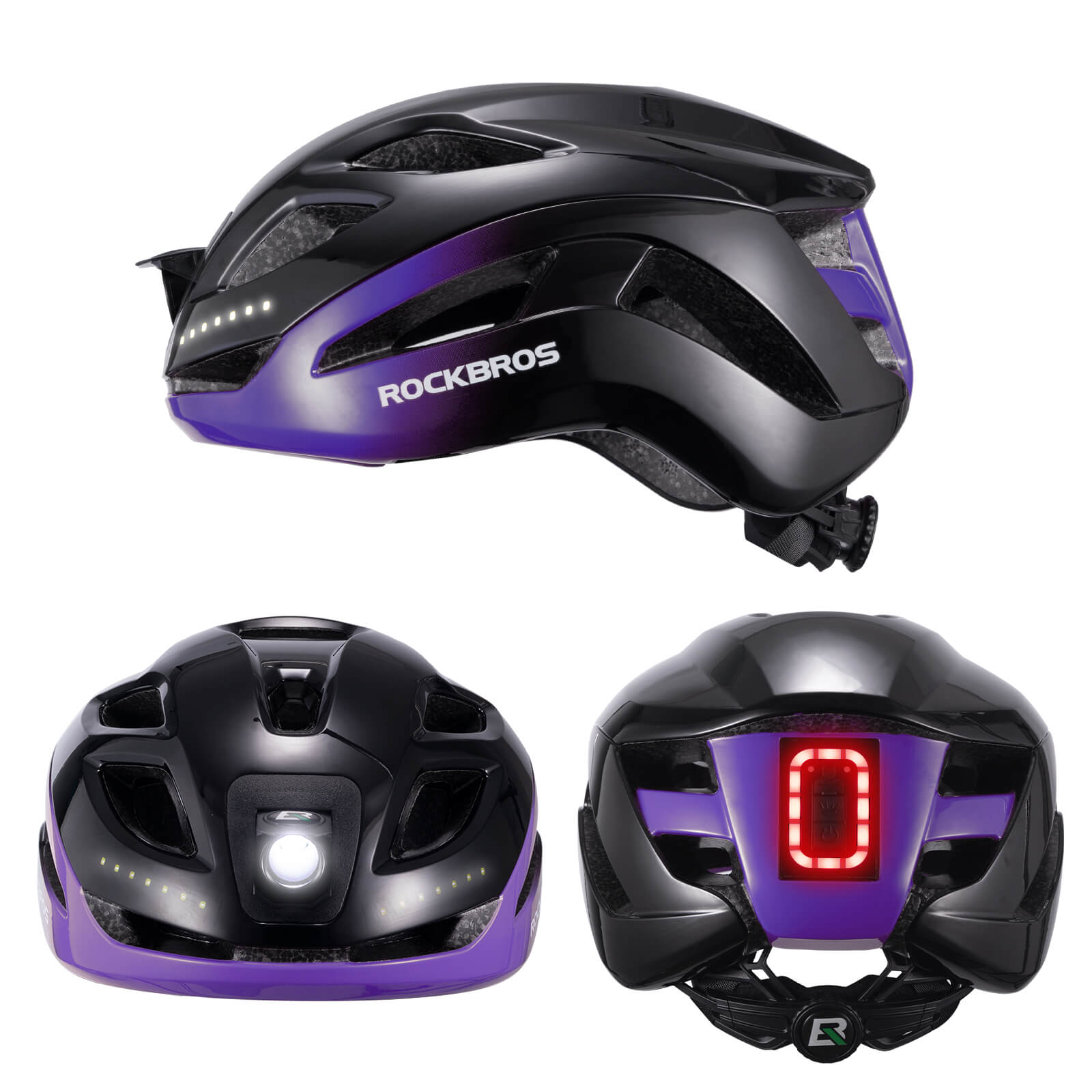 ROCKBROS Head & Tail Light Smart Bike Helmet