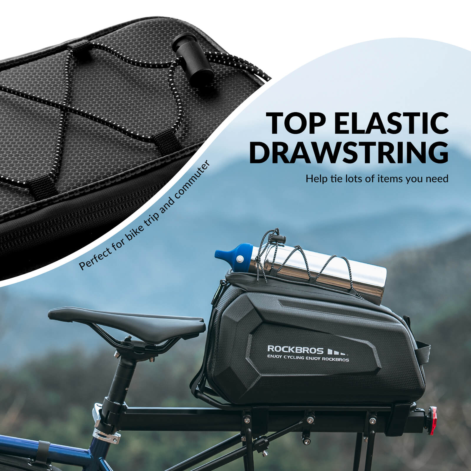 ROCKBROS 9L Hard Shell Rear Rack Trunk Bag