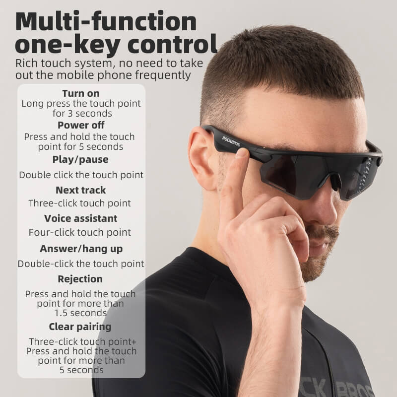 ROCKBROS Polarized Bluetooth Smart Glasses