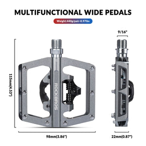 ROCKBROS Dual-Use Clipless & Flat Bike Pedals