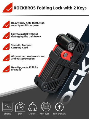 ROCKBROS Heavy Duty Folding Bike Lock