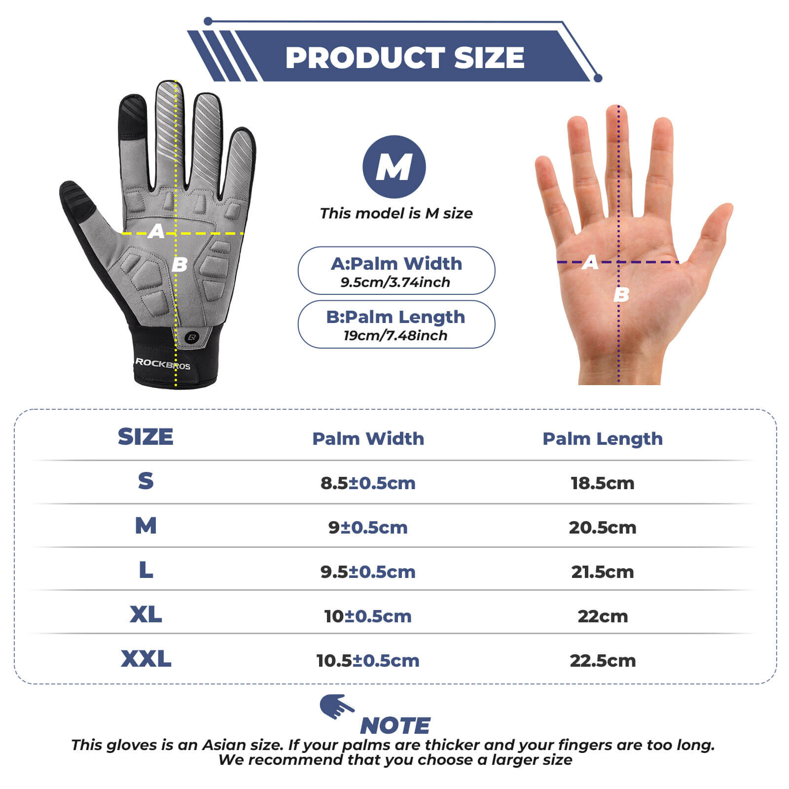 ROCKBROS Full Finger Cycling Gloves