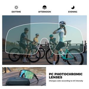 ROCKBROS UV400 Half Frame Photochromic Cycling Sunglasses