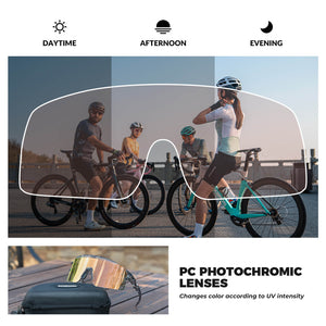ROCKBROS UV400 Half Frame Photochromic Cycling Sunglasses