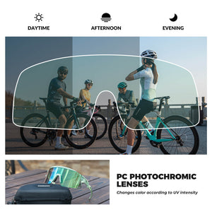 ROCKBROS UV400 Half Frame Photochromic Cycling Sunglasses