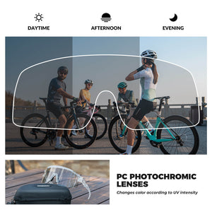 ROCKBROS UV400 Half Frame Photochromic Cycling Sunglasses