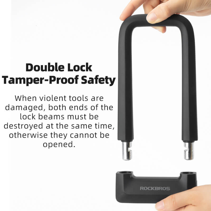 ROCKBROS Extra Thick Heavy-Duty Anti-Cut Bike U-Lock