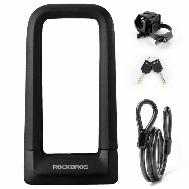 ROCKBROS Extra Thick Heavy-Duty Anti-Cut Bike U-Lock