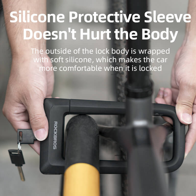 ROCKBROS Extra Thick Heavy-Duty Anti-Cut Bike U-Lock