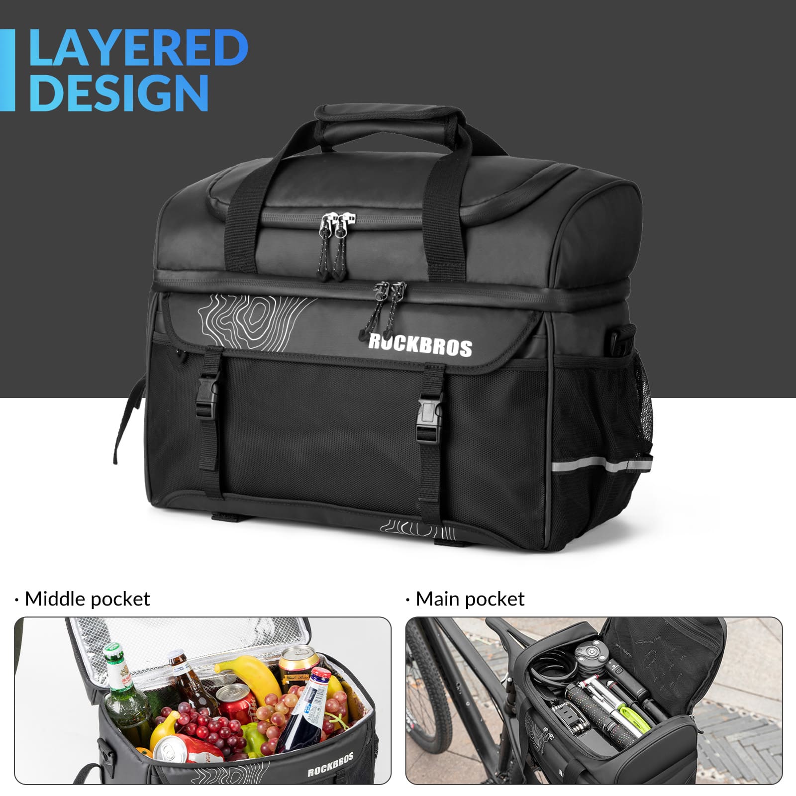 ROCKBROS 11L Insulated Rear Rack Pannier Cooler