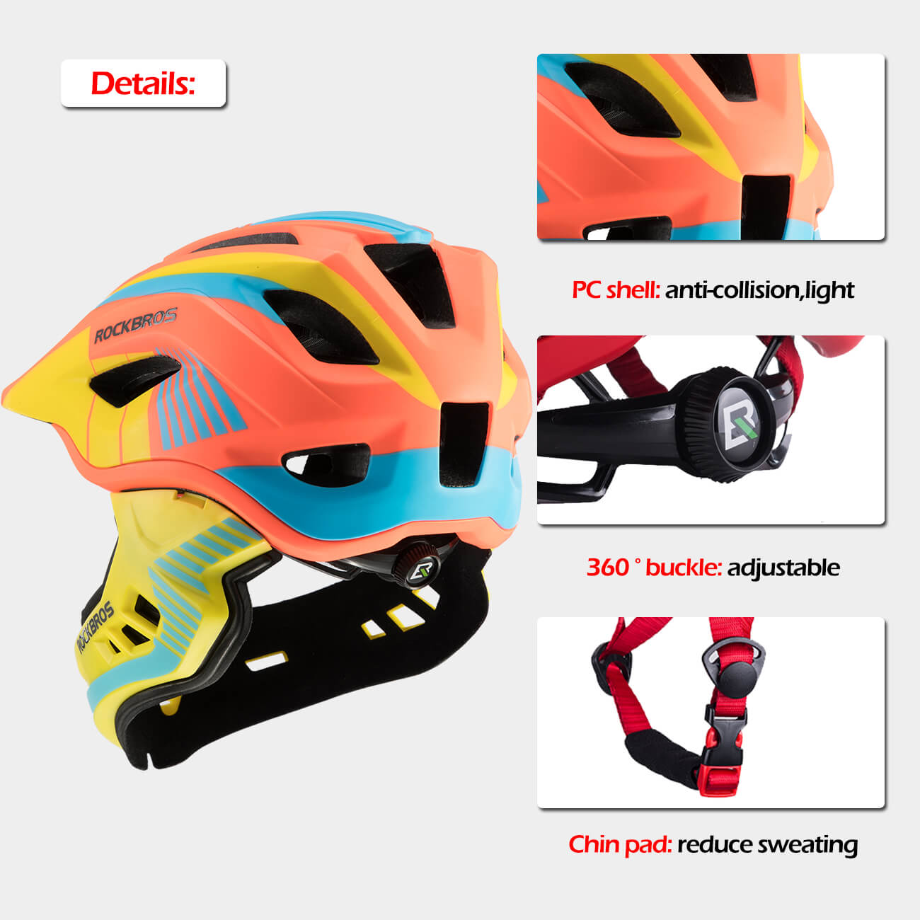ROCKBROS Kids Full Face Helmet