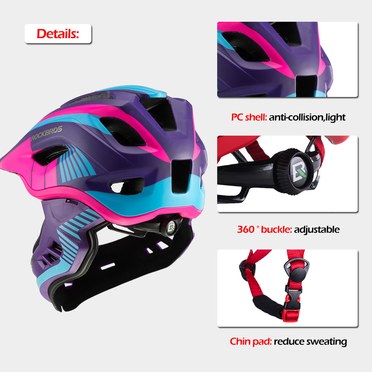 ROCKBROS Kids Full Face Helmet