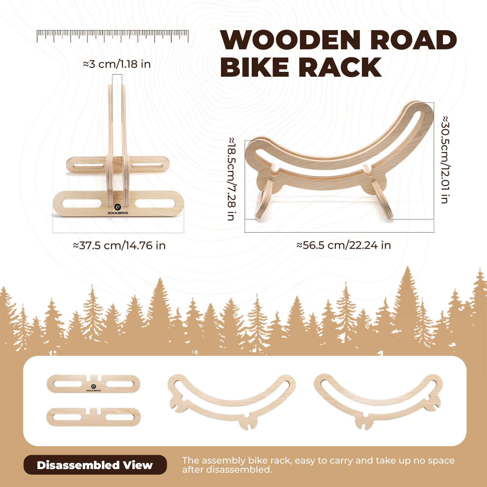 ROCKBROS Wooden Bike Stand