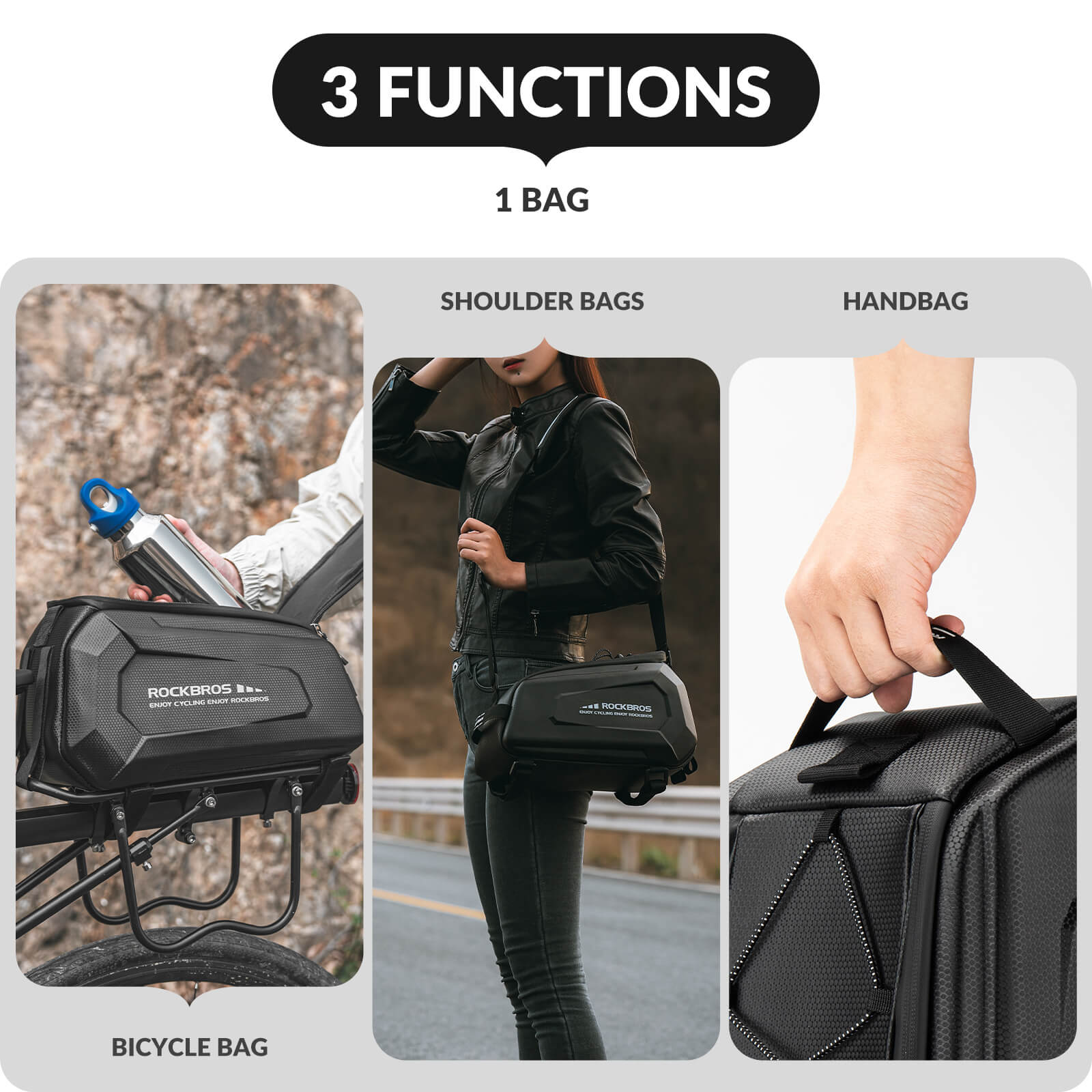 ROCKBROS 9L Hard Shell Rear Rack Trunk Bag