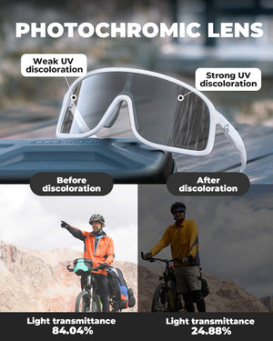 ROCKBROS Photochromic Cycling Glasses with Anti-Fog & UV Protection