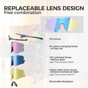ROCKBROS Boundless 3 Lens Photochromic Cycling Glasses