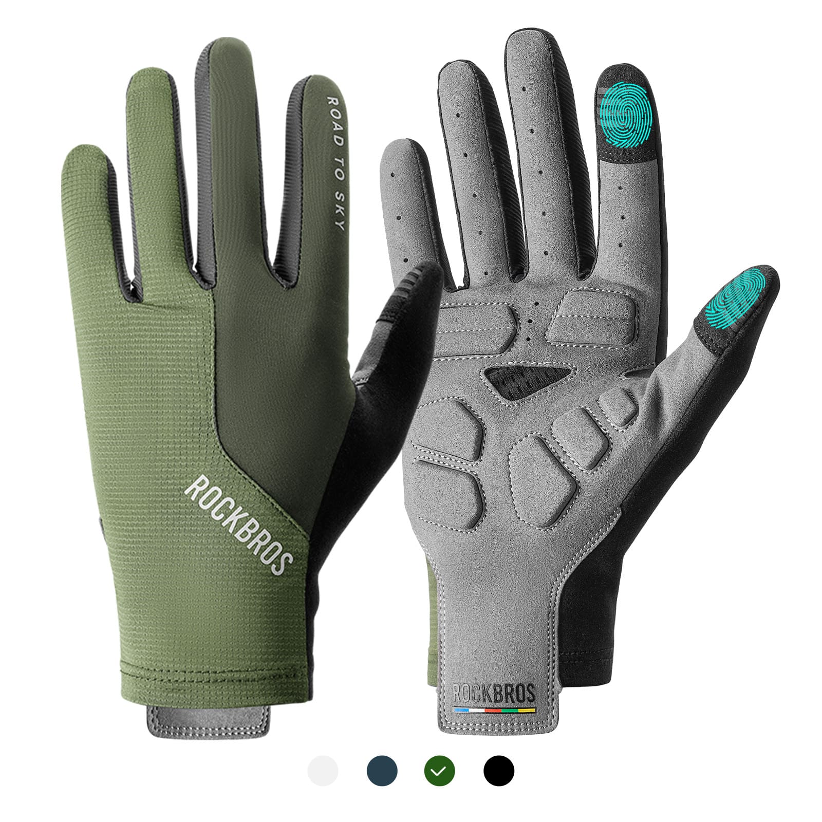 ROAD TO SKY Anti-Slip Full Finger Cycling Gloves