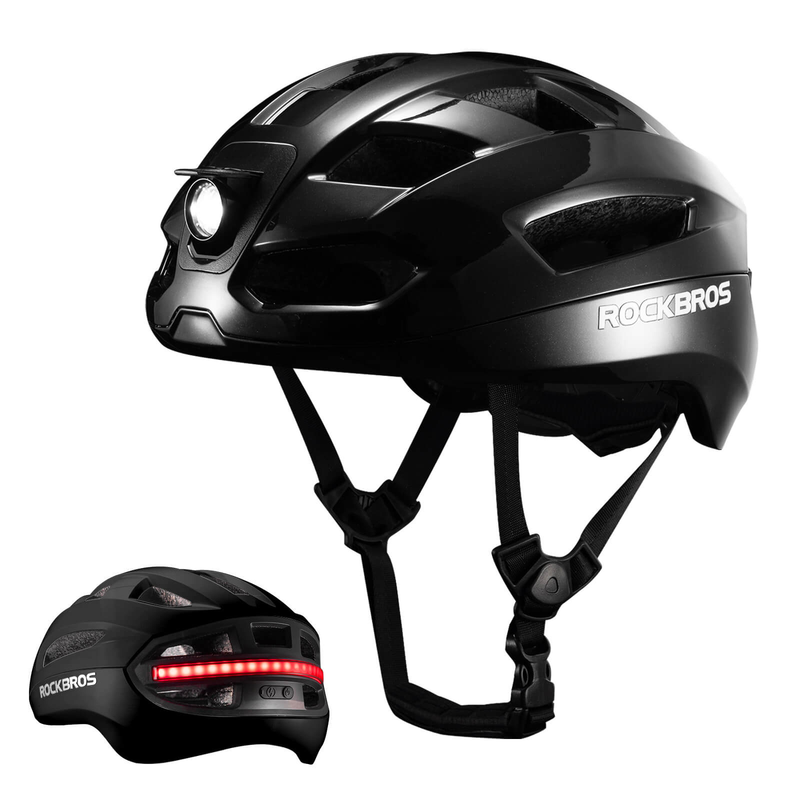 ROCKBROS Smart Bike Helmet with Remote-Controlled Warning Lights