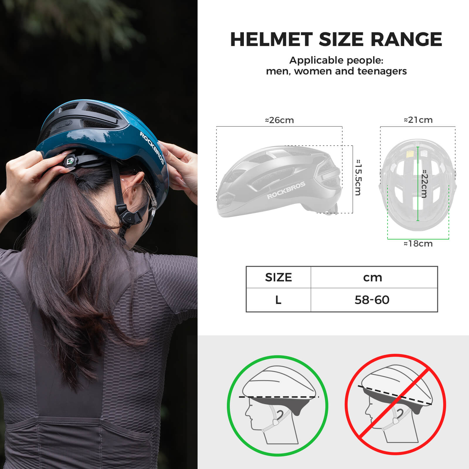 ROCKBROS Smart Bike Helmet with Remote-Controlled Warning Lights