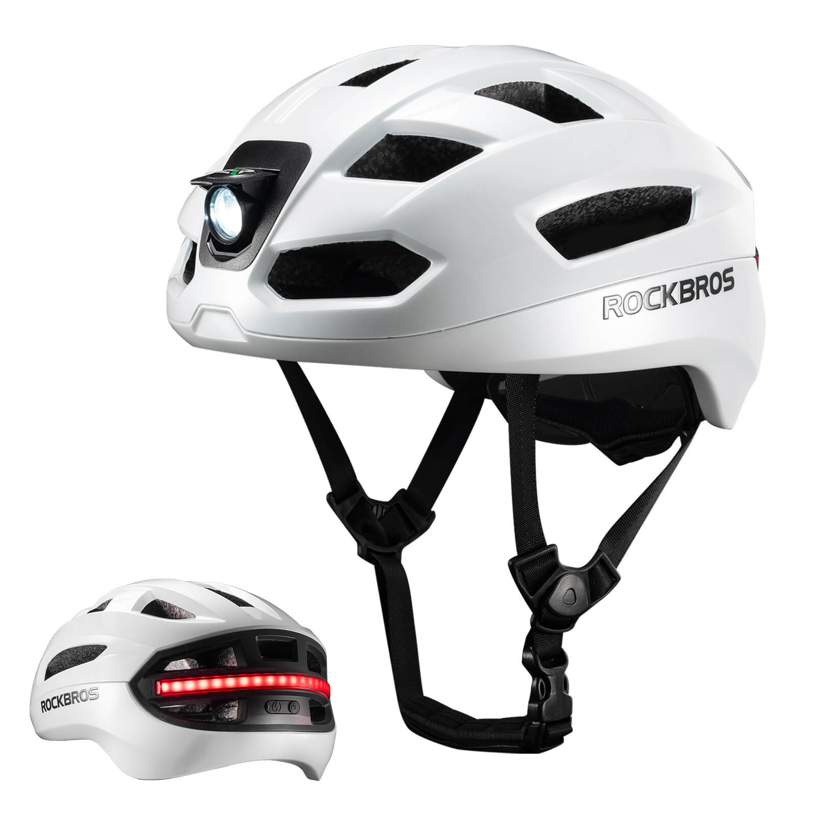 ROCKBROS Smart Bike Helmet with Remote-Controlled Warning Lights
