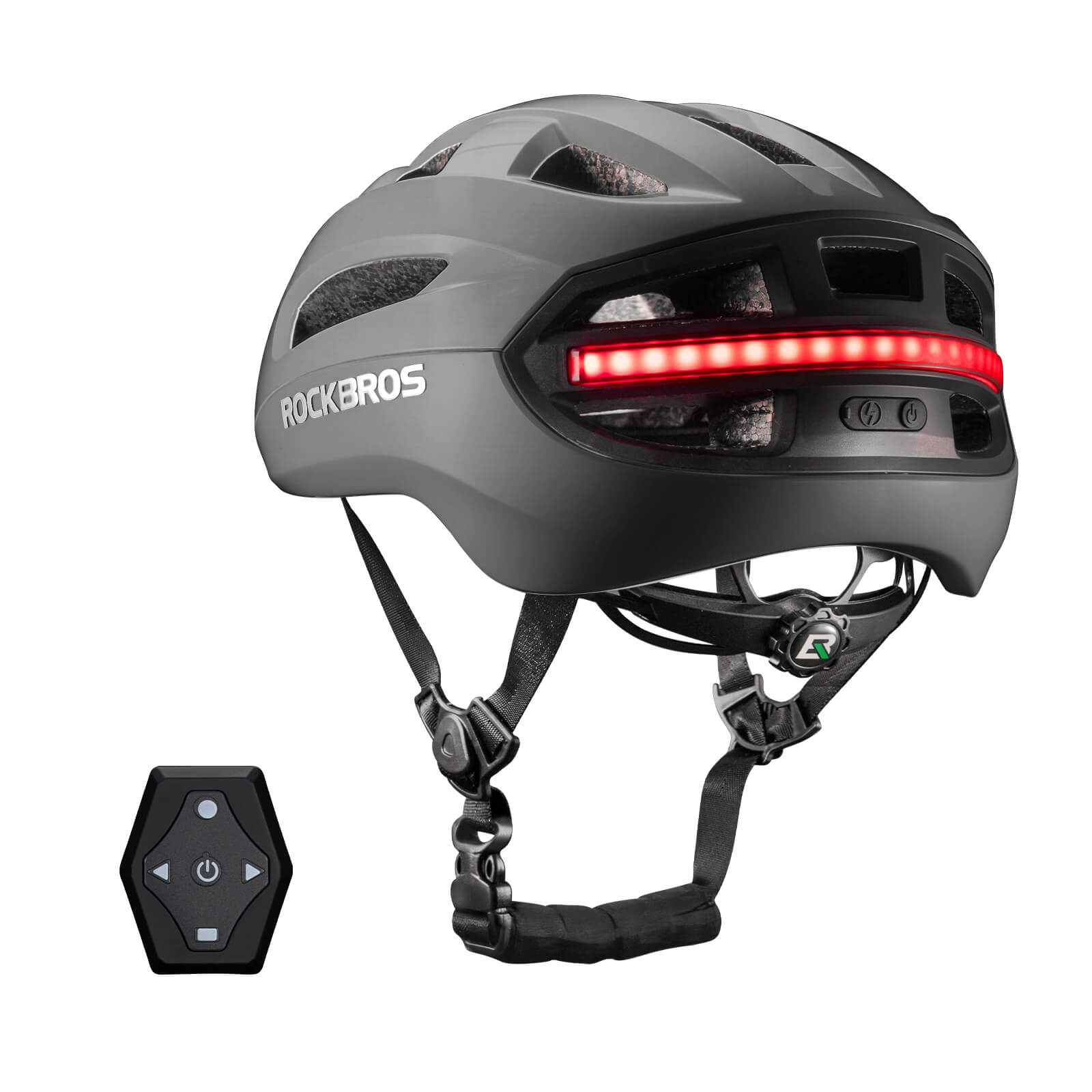 ROCKBROS Smart Bike Helmet with Remote-Controlled Warning Lights