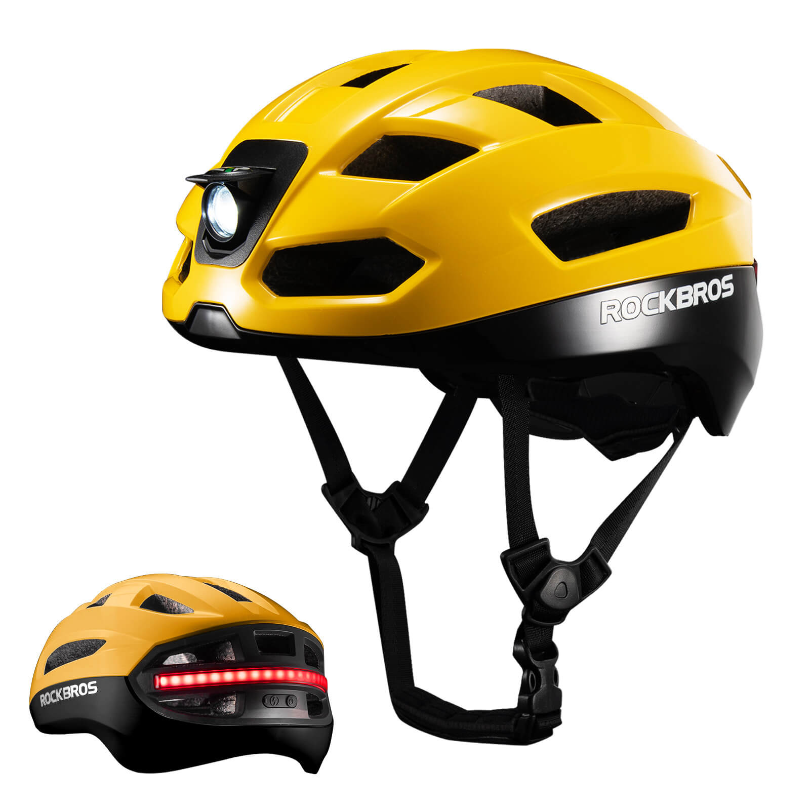 ROCKBROS Smart Bike Helmet with Remote-Controlled Warning Lights