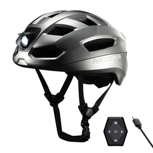 ROCKBROS Smart Bike Helmet with Remote-Controlled Warning Lights