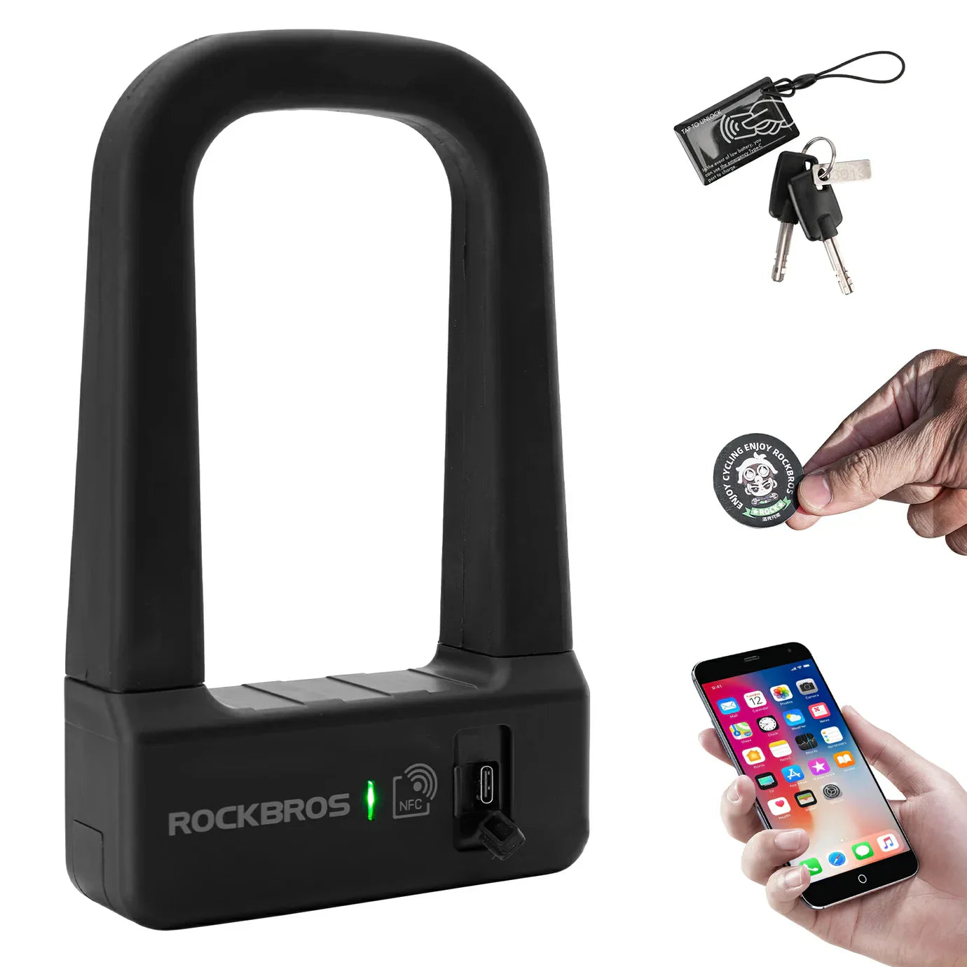 ROCKBROS NFC Key Smart U-Bike Lock