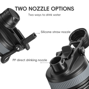ROCKBROS Stainless Steel Insulated Water Bottle & Straw