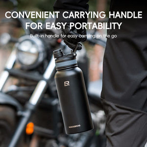 ROCKBROS Stainless Steel Insulated Water Bottle & Straw