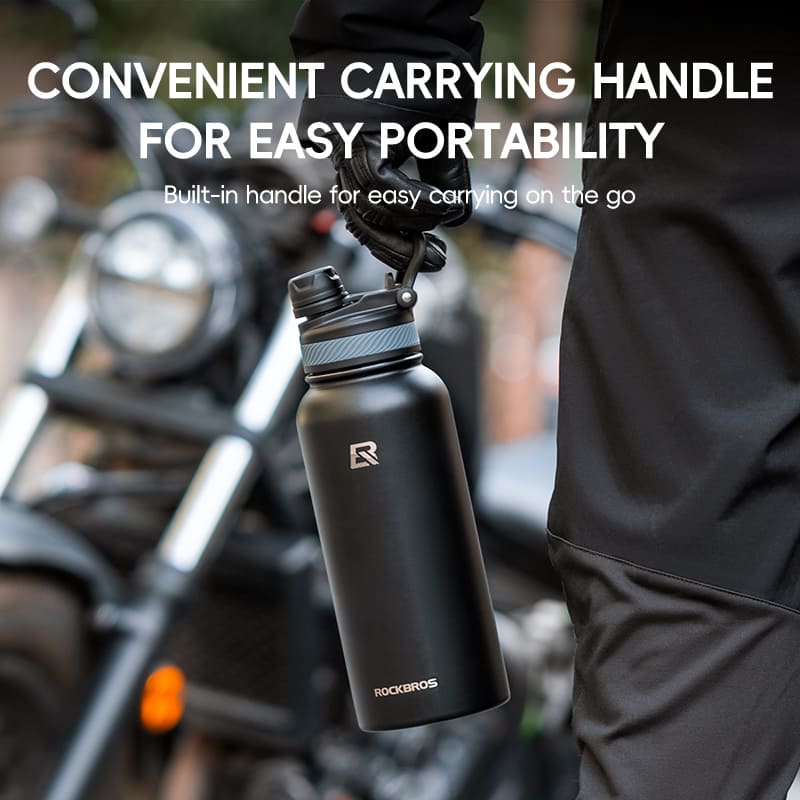 ROCKBROS Stainless Steel Insulated Water Bottle & Straw