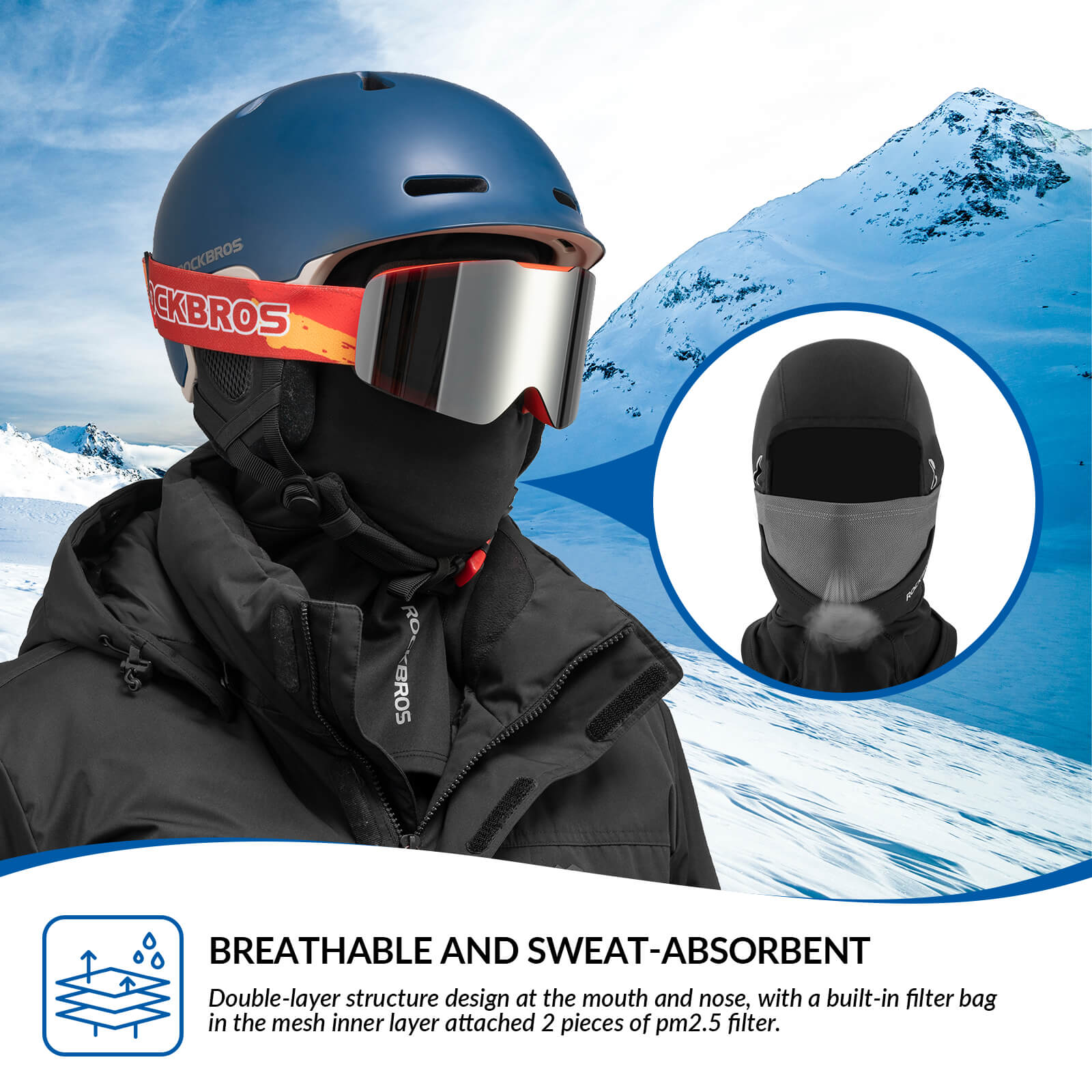 ROCKBROS Thermal Balaclava with Glasses Hole