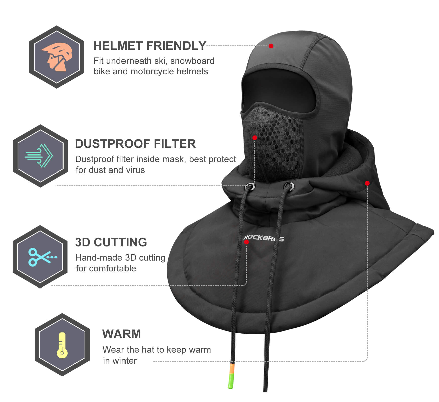 ROCKBROS Extended Thermal Fleece Balaclava