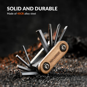 ROCKBROS Wood Handle Titanium Bike Multi Tool