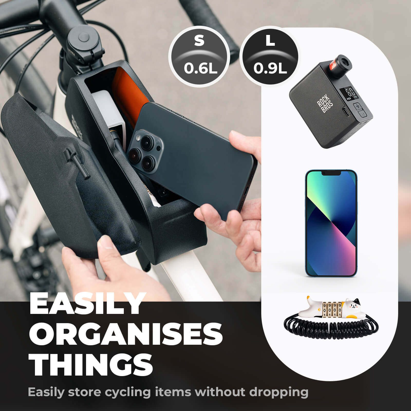 ROCKBROS Waterproof Magnetic Top Tube Bike Bag