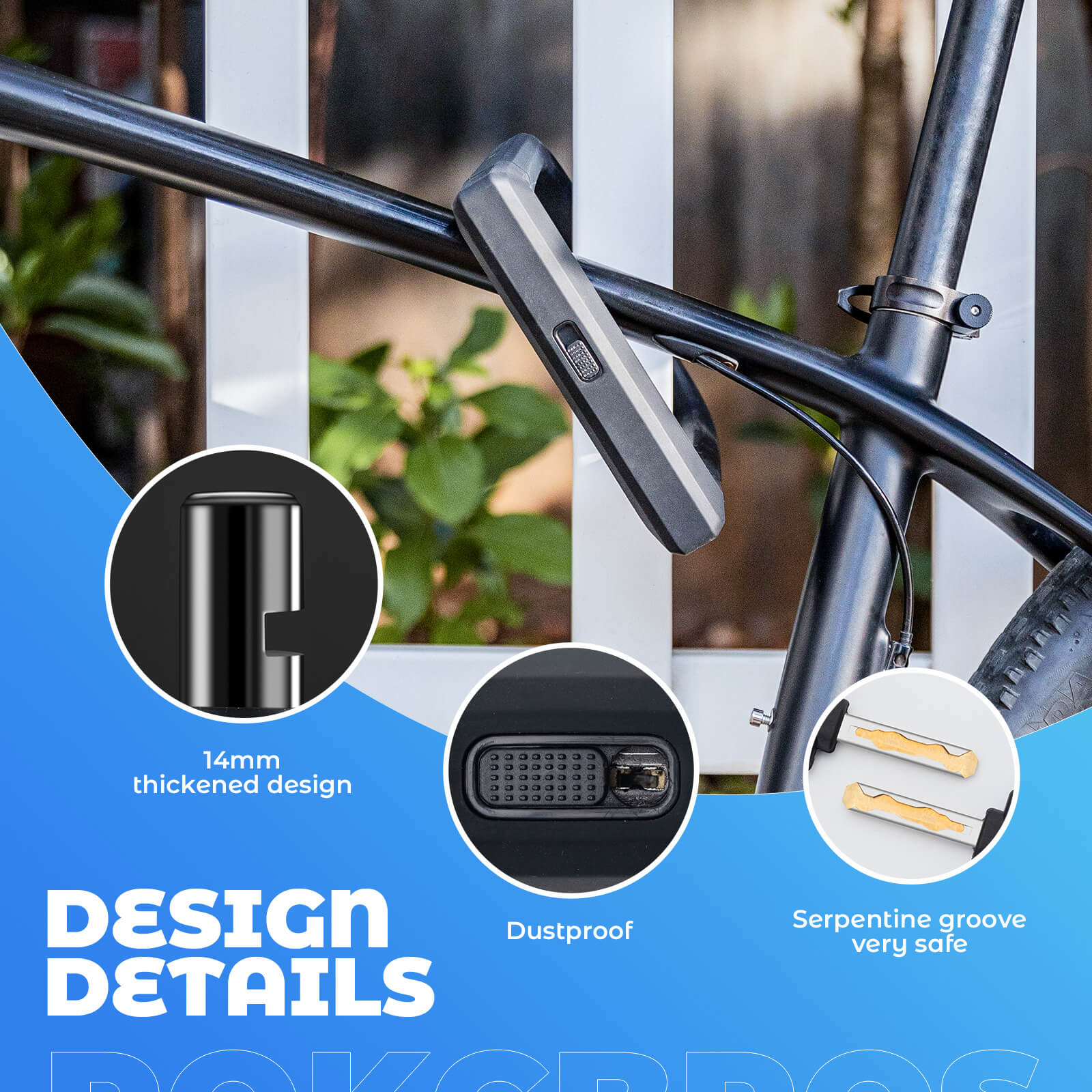 ROCKBROS Wide & Thick Bike U-Lock