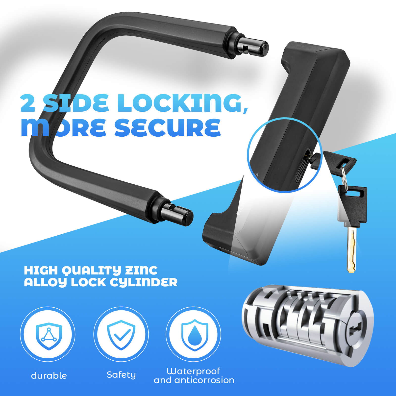 ROCKBROS Wide & Thick Bike U-Lock